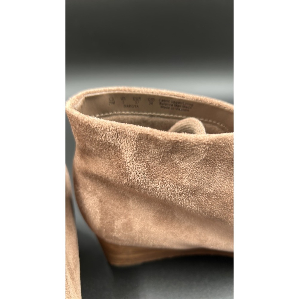 Dr. Scholl's Dakota Tan Suede Lace-Up Wedge Ankle Boots Size 7